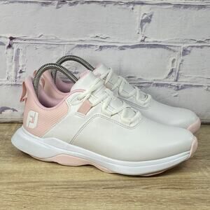 FootJoy ProLite White Pink Spikeless Golf Shoes 98200 Women's Size 6.5 Sneakers
